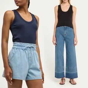 Lot Of 2 Brand New - VERONICA BEARD Birke Scoop-Neck Tank Top $128 Retail